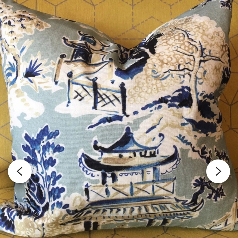 PAIR of Ming Rain Pillow Covers 18 X 18